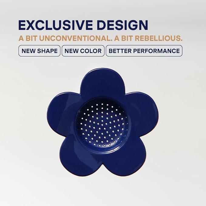 ??Vietnamese Coffee Dripper Phin Filter ??Pour Over Coffee Maker ??Single Cup Dripper with Flower Design ??Reusable Coffee Filter- Paperless Filter for Sustainable Brewing (Navy)