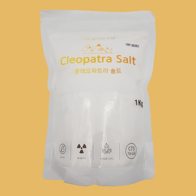 Cleopatra Salt, Premium Crystal Rock Salt, No Bitter yet Subtle Sweetenss, Suitable for Long-term Storage, With Zipper at the Top, 35.27 oz (One Size, Fine Grain)