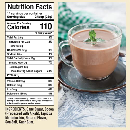 Castle Kitchen Mint Dark Hot Chocolate (6 Pack) Premium Plant Based, Dairy Free, Gluten-Free, Vegan Hot Coca Mix - Just Add Water - 14 oz