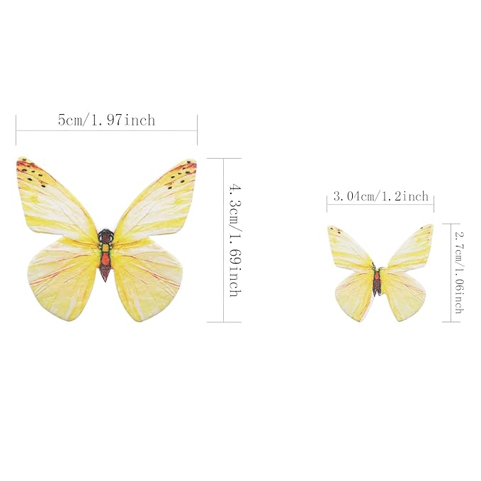 MDXing 72PCS Yellow Waffle Paper Cupcake Birthday Cake Decoration Insert Suitable for Edible Butterflies/Gift Giving Events/Wedding Themed Party
