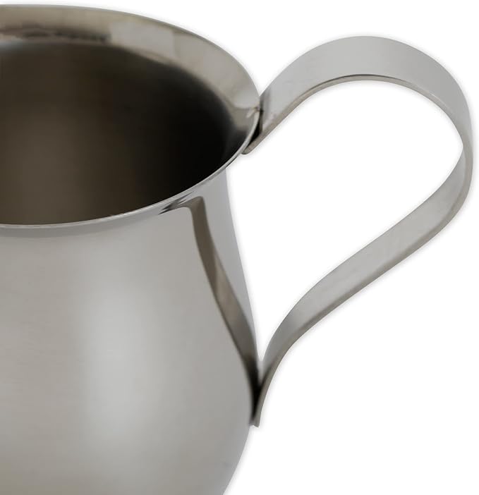 RSVP International Endurance Kitchen Collection Bell Shaped Creamer/Milk Pitcher for Espresso Machine with Handle & Pour Spout, Small, 3 oz. Capacity