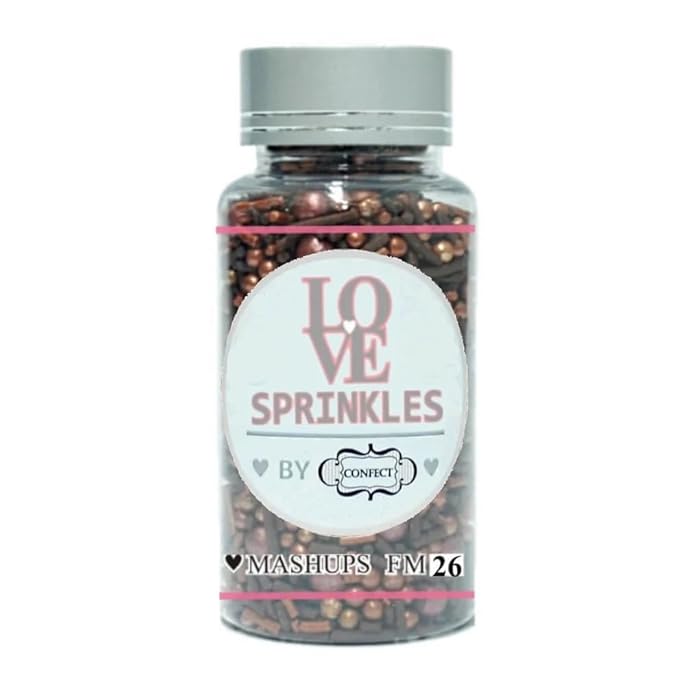 Confect Chocolate Sprinkle Mix with Bronze Pearls | Fusion Decorative Cake Topping for Cupcakes, Cookies & Desserts ??Edible Confetti Sprinkle Decoration | Vegan, Gluten-Free, Nut-Free, Soy-Free, Dairy-Free, Palm Oil-Free- 4.2 Oz