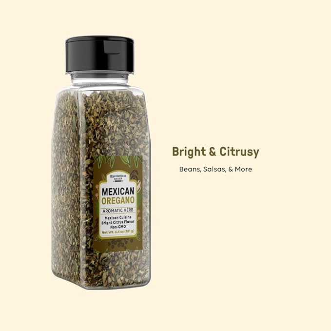 Unpretentious Mexican Oregano, 6.4 oz, Aromatic & Flavorful, Mexican Cuisine, Dried