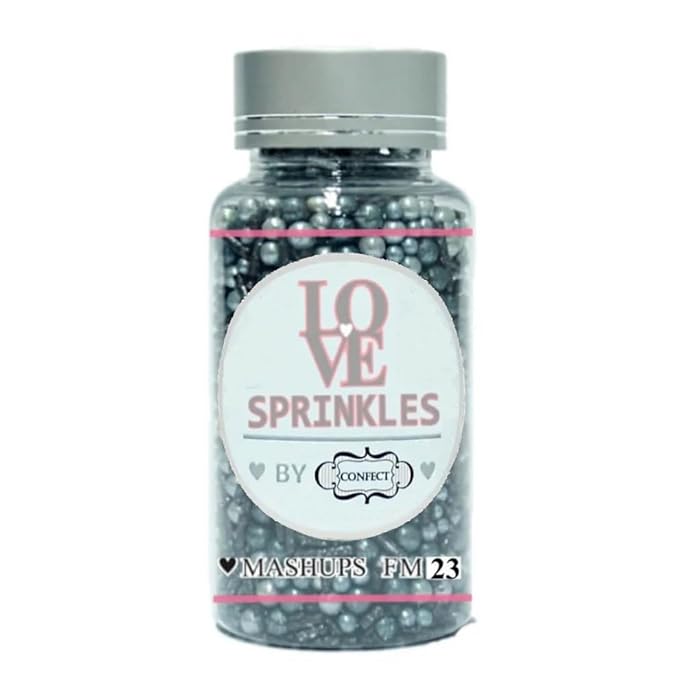 Confect Fusion Mashup Sprinkles ??Metallic Blue Pearl Beads Mix for Cake & Cupcake Decorating ??Edible Baking Topping Decorations ?밮egan, Gluten-Free, Nut-Free, Soy-Free, Dairy-Free, Palm Oil-Free ??4.2 Oz