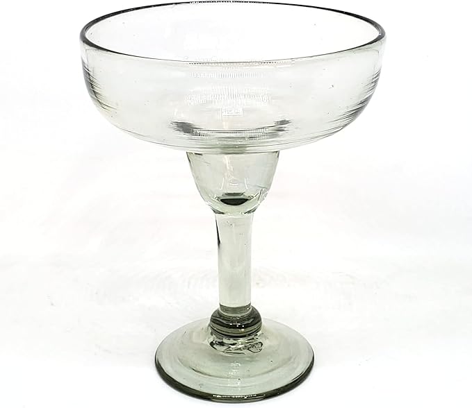 Clear Large 14 oz Margarita Glasses (set of 4), Recycled Glass, Lead-free, Toxin-Free
