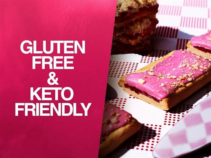 Legendary Foods 22g Protein Pastry+ Cherry, Low Carb Meal Replacement Bar - Low Glycemic, Gluten Free Protien Snacks - Healthy Keto Snack Box 8 Zero Sugar Energy Bars - Bariatric Diabetic Friendly