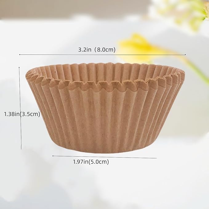 200pcs Natural Standard Cupcake Liners for Baking Cup, No Smell, Grease-proof Muffin Liners, Standard Size Cupcake Cups for Party, Wedding, Birthday