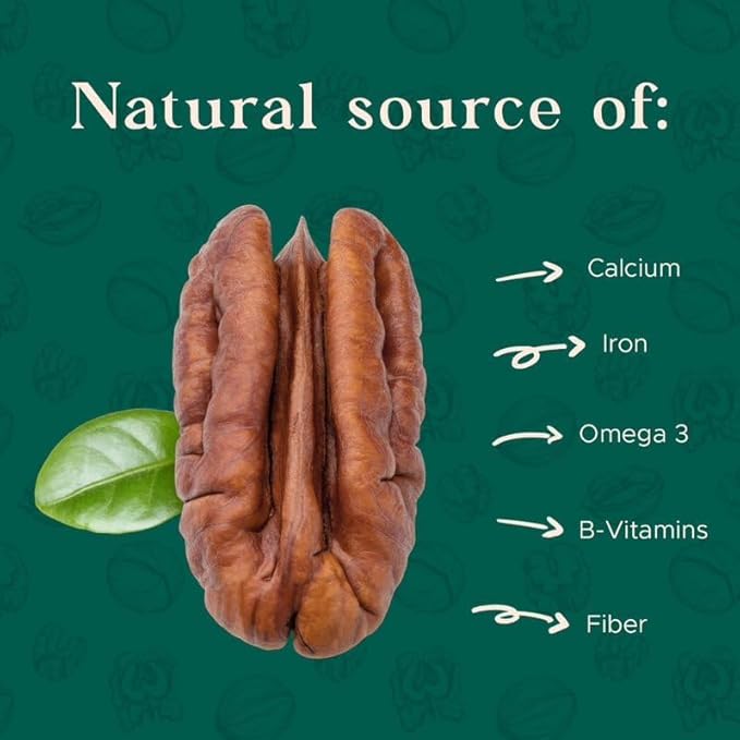 Premium Raw Pecan Halves 16oz (1 lb) | American-Grown, Non-GMO | Batch Tested Gluten & Peanut Free | No PPO or Preservatives | Rich Flavor for Snacking & Cooking