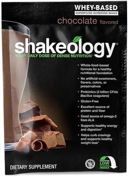 BODi Shakeology Whey-Based Protein Powder ??Gluten-Free Superfood Shake with Vitamins & Minerals ??Helps Support Healthy Weight Loss & Gut Health, Chocolate, 14 Individual Packets
