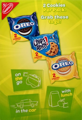 Nabisco Sweet Treats Cookie Variety Pack OREO, OREO Golden & CHIPS AHOY!, 30 Snack Packs (2 Cookies Per Pack) (Pack of 2)