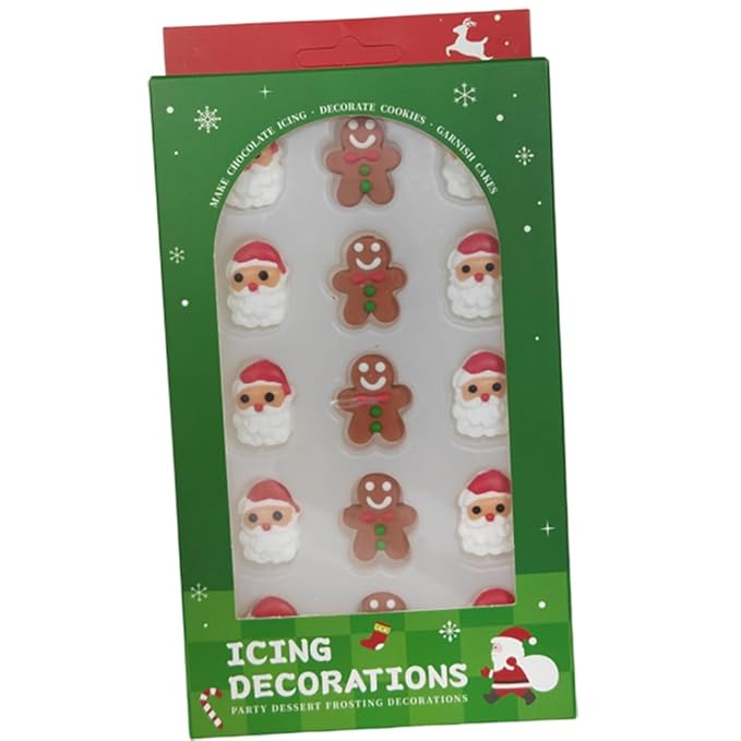 Eastron Edible Santa Claus Gingerbread Man Christmas Sprinkles for Cakes Decorating Cupcakes Toppers for Baking, Birthday, Ice Cream, Cookies, Cake Decorations
