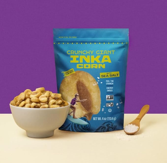 Inka Corn Nuts, Gluten Free Roasted Giant Corn, Original Flavor, 4 Ounce (Pack of 3)