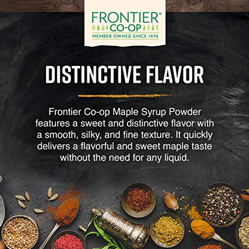 Frontier Co-op Maple Syrup Powder, 1lb Bulk Bag, Pure Maple Sugar, Natural Sweetener, Maple Powder - Perfect Sugar Alternative for Teas, Baking & More