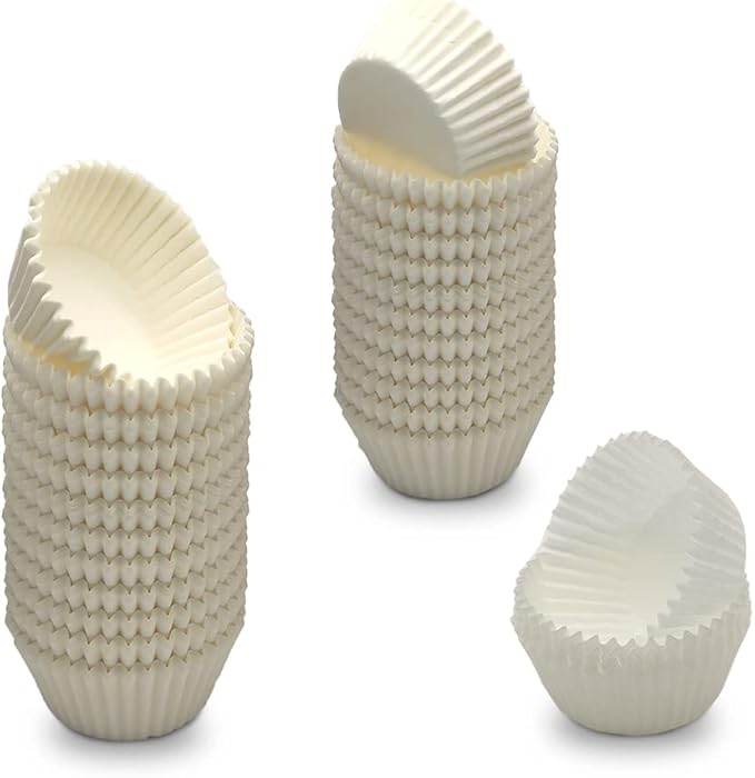 Food Grade Mini Cupcake Liners White Greaseproof Paper Muffin Baking Cups, 500-Count