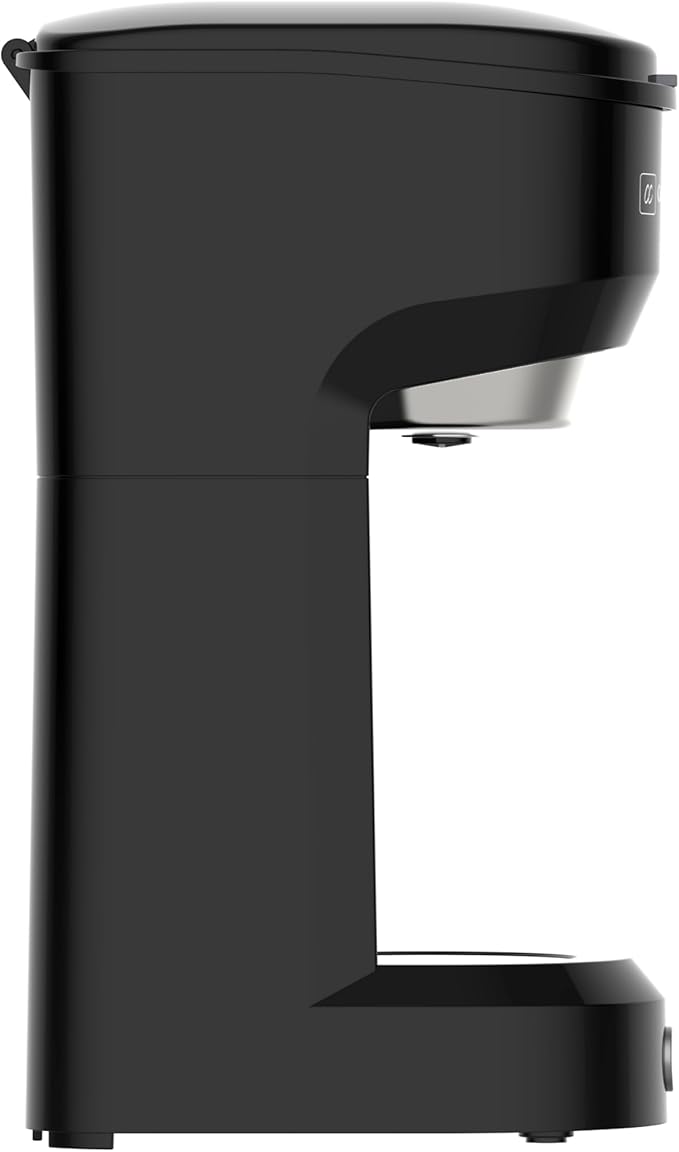 Retro Single Serve Maker, Brewer for Ground Coffee, 300 milliliters, BLACK