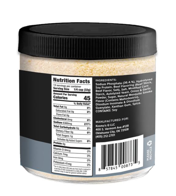Kosmos Q Smoke House Reserve Blend Injection, BBQ Marinade for Brisket, Beef & More, Smoky Mesquite Flavor, Moisture-Retaining Meat Seasoning for Smoking & Grilling, 16 Oz Jar