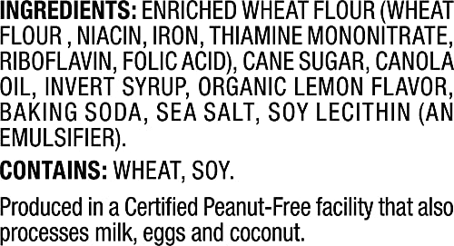 Mi-Del Lemon Snaps Cookies - Crunchy Lemon Cookies - Non-GMO Certified, 0g Trans Fat, Healthy Cookies (Pack of 8)