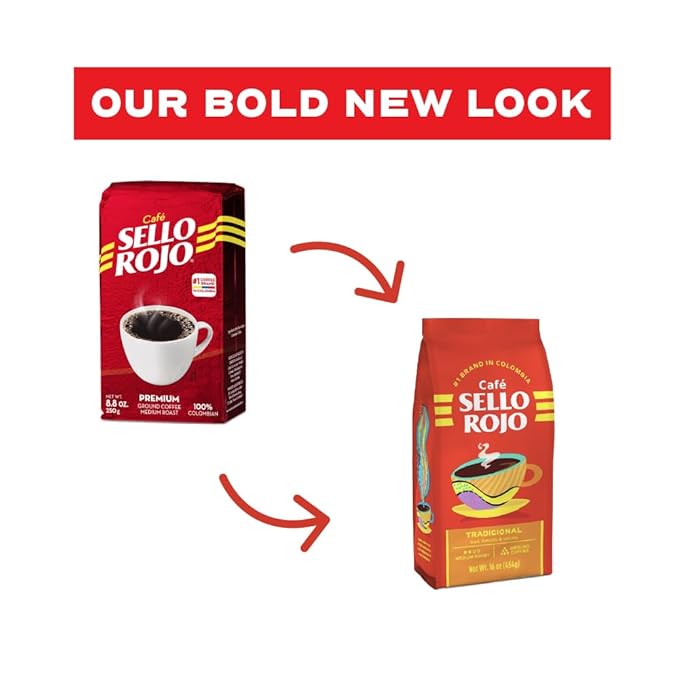 Sello Rojo Tradicional Medium Roast Ground Coffee, 16 oz (Pack of 2)