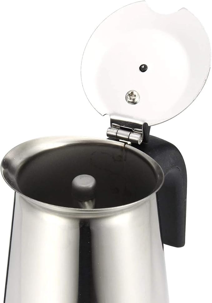 WILL 200450ml Portable Espresso Coffee Maker Moka Pot Stainless Steel with Electric stove Filter Percolator Coffee Brewer Kettle Pot (200ml)