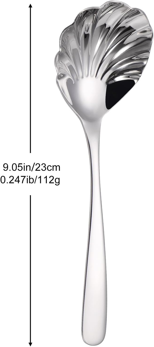 Large Serving Spoon,9" Serveware Spoons Set,Stainless Steel Catering Serving Utensils for Party Buffet Dinner Banquet Cooking Kitchen Basics,Dishwasher Safe(Silver)