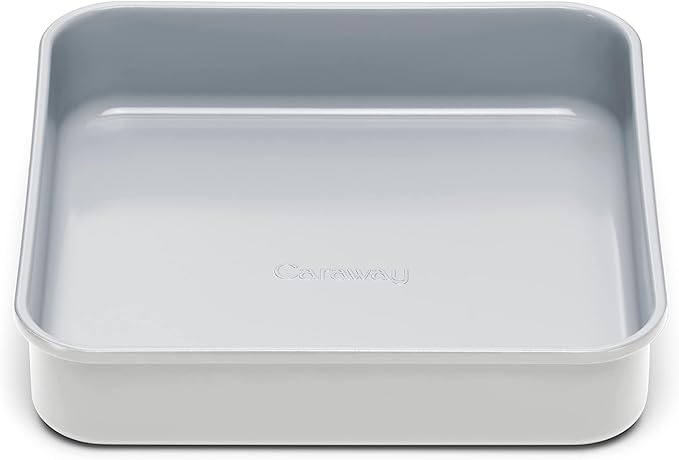 Caraway Non-Stick Ceramic 9??Square Pan - Naturally Slick Ceramic Coating - Non-Toxic, PTFE & PFOA Free - Perfect for Brownies, Lemon Bars, Cakes, & More - Gray