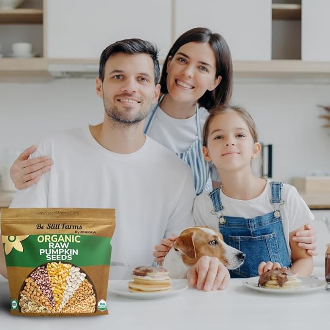 Organic Raw Pumpkin Seeds to Eat (2.8lb) - Bulk Whole Unsalted Pepitas with No Shell by Be Still Farms - Natural Snacks for Keto - High in Fiber | USDA Certified | Non-Gmo | Gluten Free | Vegan