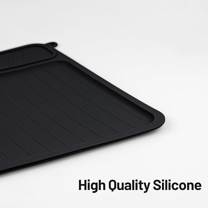 Coffee Mat for Breville 878/881, Espresso Tamper Mat, Food Grade Silicone Non-Slip, 11.42in x 9.53in, Waterproof Heat Resistant, Espresso Tamping Station for Espresso Machine Accessories (Black)
