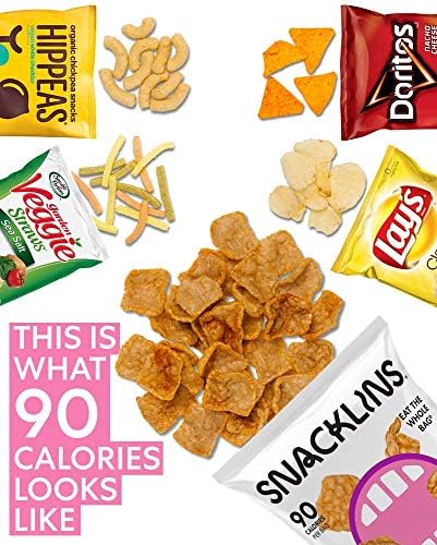 SNACKLINS Plant Based Crisps NACHO Flavor Crips - Gluten Free, Grain Free, 100% Kosher, Vegan Healthy Snacks, Crunchy Puffed Snack, Only 90 Calories Per Bag - .9oz (Case of 6)