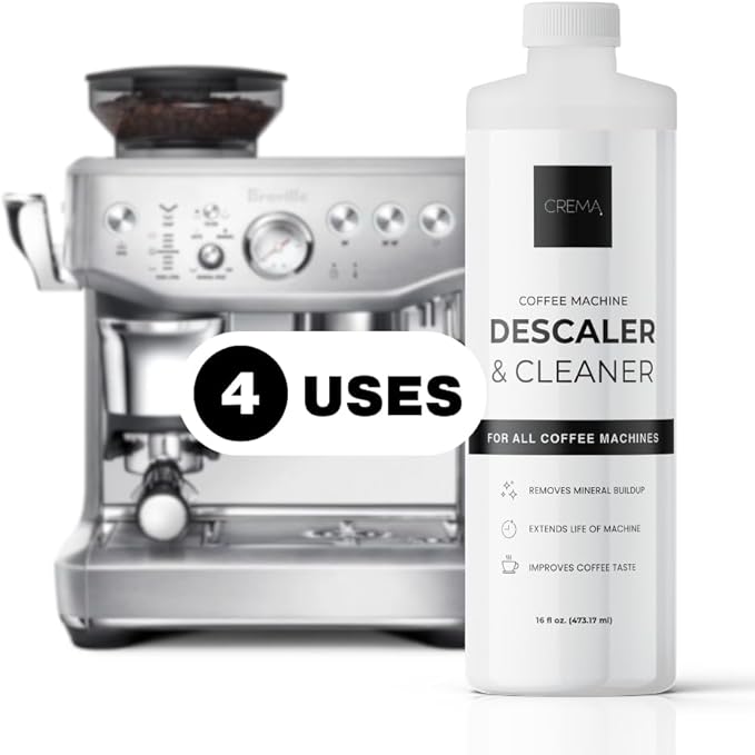 CREMA Coffee Products ??Coffee Machine Descaler & Cleaner ??Compatible with All Machines ??16 fl oz (4 Uses)