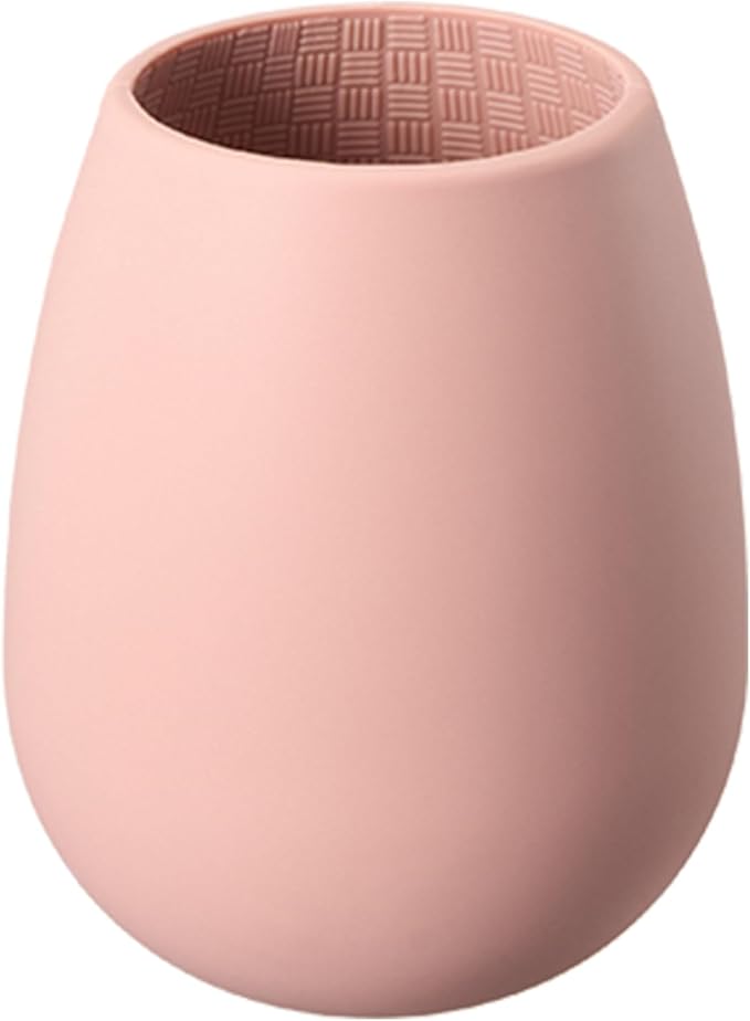 Unbreakable Silicone Stemless Wine Glassware | Set of 4 | Reusable & Shatterproof Tumbler Drinkware for Wine, Water, Cocktails, Champagne Glass for Birthday, Parties, Beaches - (Pink)
