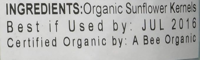 Food to Live - Organic Sunflower Seeds, 1 Pound - Hulled, Raw, Non-GMO, Dried Kernels, Unsalted, Kosher, Vegan, Keto, Paleo, Sirtfood, Bulk