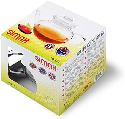 Simax Glassware 33 Ounce Glass Teapot | With Spout, Microwave and Stovetop Safe, Heat, Cold, and Thermal Shock Resistant Borosilicate Glass, Makes a Stunning Presentation??,<div>