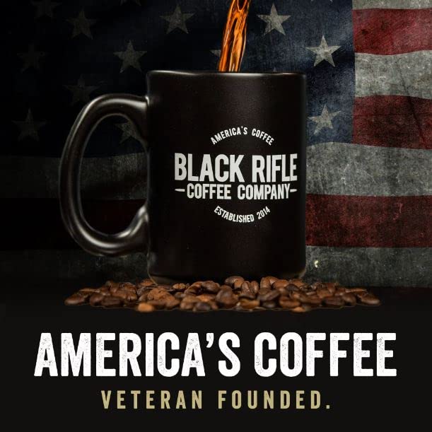 Black Rifle Coffee Company Medium Roast K Cups - Single Serve K Cups Coffee Pods - Kcup Pods Compatible with Keurig 1.0 & 2.0 - Made from Pure Arabica Beans (Thin Blue Line, 12 Count)