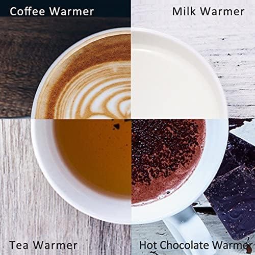 Coffee Mug Warmer with Auto Shut Off, 3 Temperature Settings, Brown Wood Grain Design, Electric Beverage Heater with Borosilicate Glass Panel, 54-Inch Cord, Fits Mugs, Teapots, and Cups