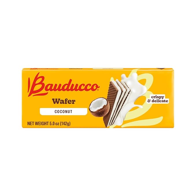 Bauducco Wafer Cookies Tropical Nut Fusion Bundle - Coconut, Hazelnut, and Peanut Butter, 5.0 oz each flavor (Pack of 3)