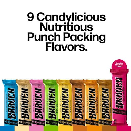 Braven Bar Variety Pack Energy Bars (1.59 oz, Pack of 10) ??Energy Chews with 5g Protein ??On-the-Go Fuel for Hiking, Sports, and Endurance Activities ??Gluten Free Snacks for Lasting Fuel