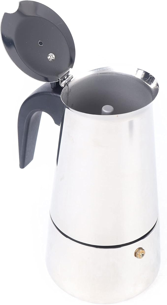 9Cups 450ml Stovetop Espresso Maker Stainless Steel Espresso Coffee Machine Maker Portable Moka Pot 110V Electric Espresso Percolator Maker with Electric Stove (450ml, 9cups)