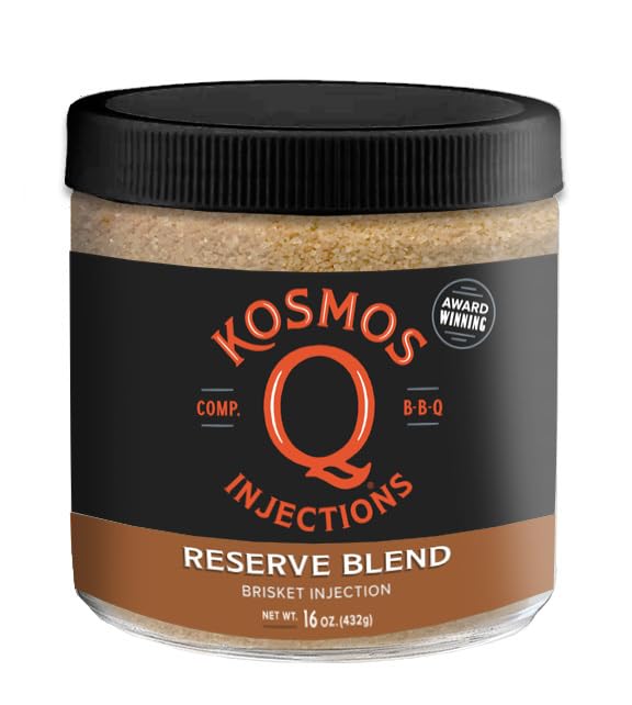 Kosmos Q Reserve Blend Brisket Injection, Premium Beef BBQ Marinade for Tender & Juicy Brisket, Phosphate-Enhanced for Moisture Retention, Competition-Grade Seasoning, Gluten Free, 16 Oz Jar