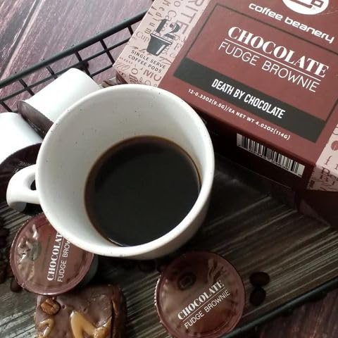 Chocolate Fudge Brownie Coffee Pods by Coffee Beanery | 12ct Medium Roast Arbica Coffee