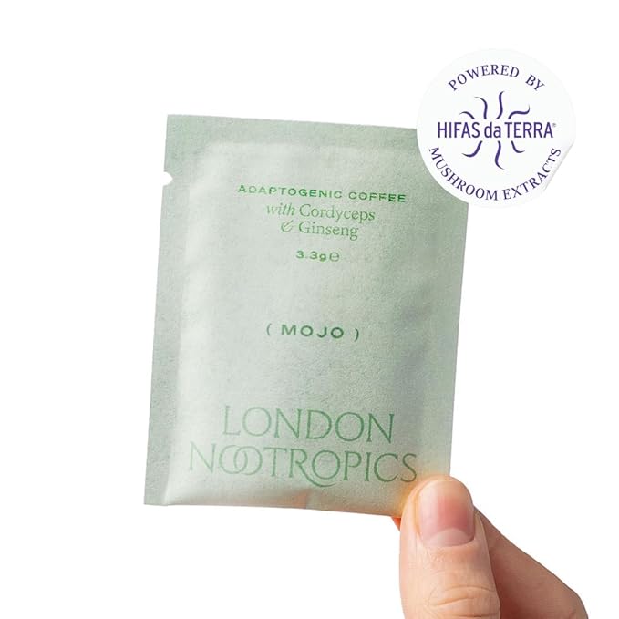 London Nootropics - Mushroom Coffee Box - Flow & Mojo Adaptogenic Mushroom Coffee - 12 Sachets