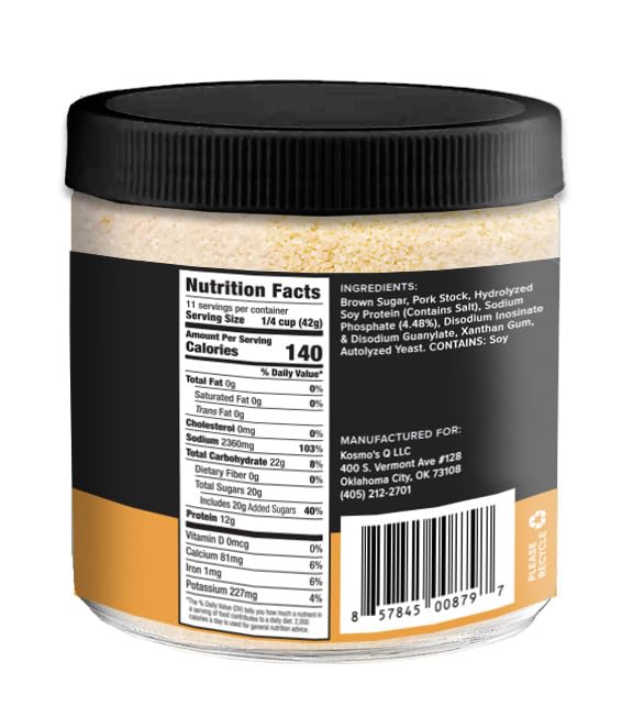 Kosmos Q Original BBQ Pork Injection, Meat Marinade for Pulled Pork, Chops, Ribs, Tenderloin & Brisket, Enhance Flavor & Juiciness, Award-Winning BBQ Seasoning for Moist & Tender Barbecue, 16 Oz Jar