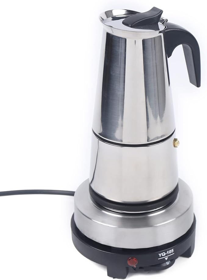 Espresso Machine, 6 Cups Stovetop Moka Pot, Portable Espresso Coffee Maker with Electric Stove, 110V