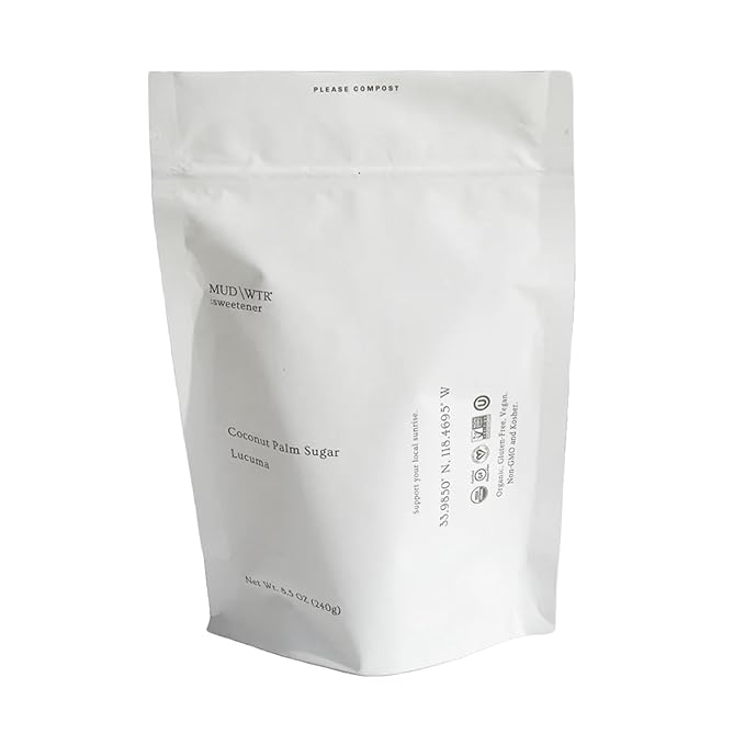 MUDWTR Coconut Sweetener | Organic Coconut Palm Sugar & Lúcuma Powder Mix | USDA Organic Natural Sweetener | Serve with MUDWTR, Coffee, Tea & Hot Drinks | Gluten Free, Vegan, Non-GMO | 30 Servings