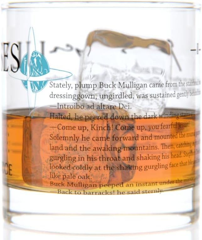 Well Told Classic Literature Rocks Glass - Ulysses by James Joyce - Old Fashioned Whiskey Glass Gift for Book Lovers (11 oz)