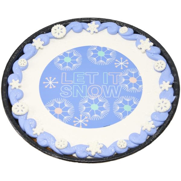 White Snowflake Assortment Edible Sugar Cake Toppers, 24 Count