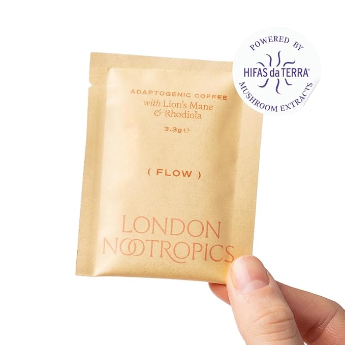London Nootropics - Mushroom Coffee Box - Flow & Mojo Adaptogenic Mushroom Coffee - 12 Sachets