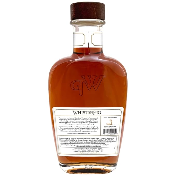 Runamok Maple & WhistlePig Organic Rye Whiskey Barrel-aged Maple Syrup 375 ml | 12.7 FL oz