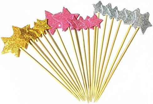 48 Pieces Little Star Toppers,Baby Shower Decor and Cupcake Party Picks