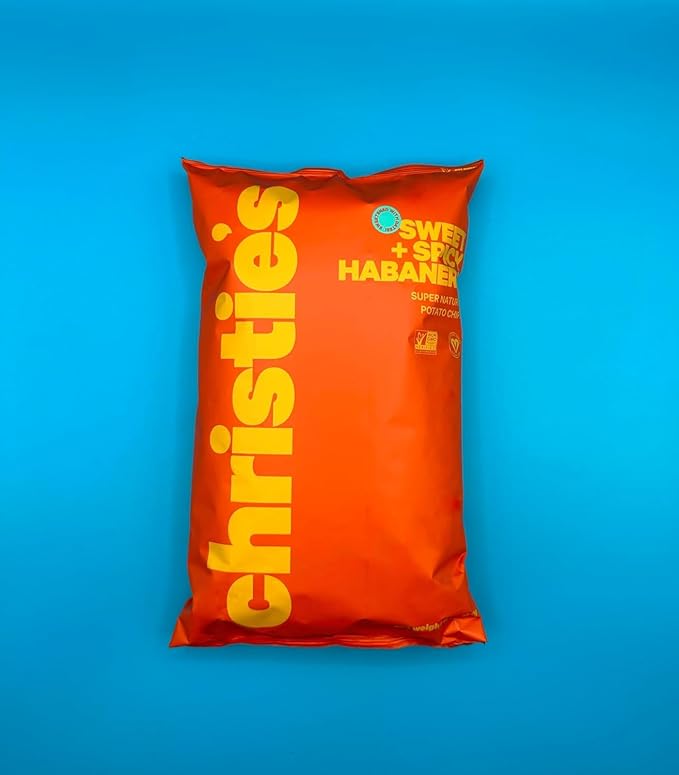 Christie's Chips Sweet & Spicy Habanero - Super Natural Potato Chips - Sweetened with Dates, No Refined Sugar, Vegan, Gluten-Free, All-Natural Gourmet Snack with a Bold, Spicy Kick - 100% Plant-Based - 1 oz - 24 pack