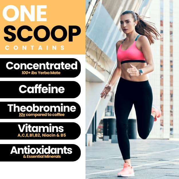 LivMatte Yerba Mate Instant Tea Drink Mix Powder Extract??Natural Yerba Mate Lemon Flavored Drink Mix Plant Extract Caffeine Alternative (Peach Mango)